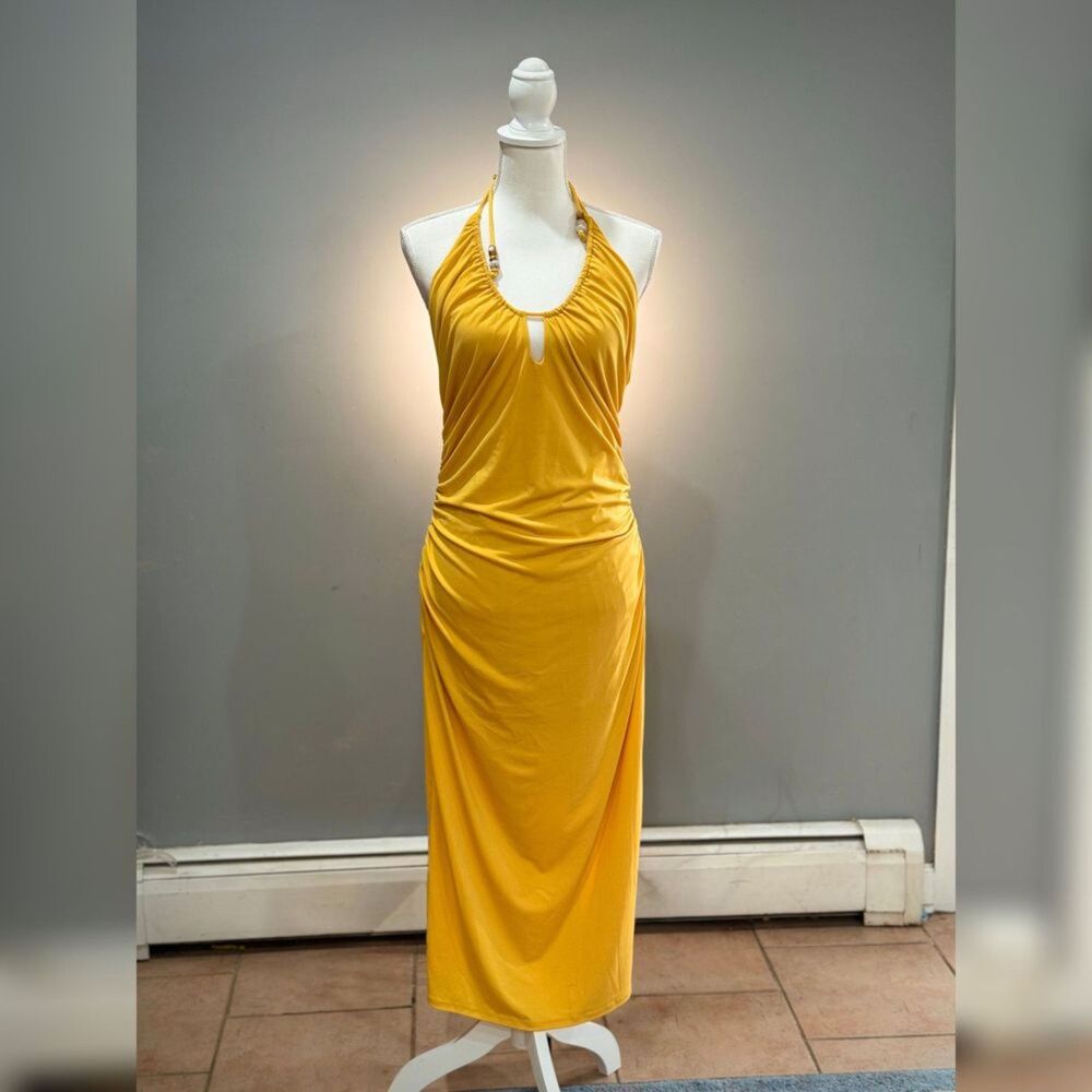 Yellow H&M Halter Dress Size M NWT